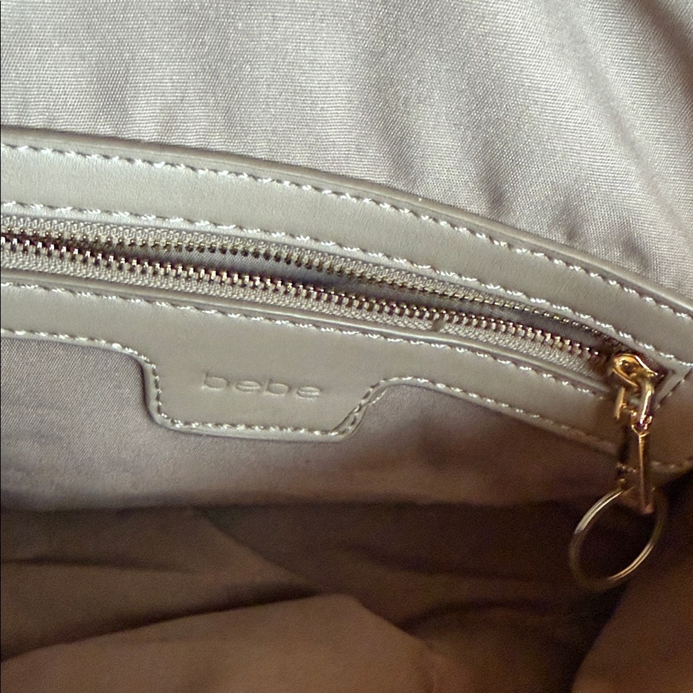 Bebe Taupe Satchel with Tassel Accent - Picture 6 of 7